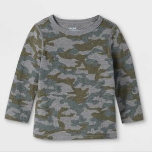 Toddler Boys' Adaptive Camo Long Sleeve T-Shirt - Cat & Jack Green Size 5T